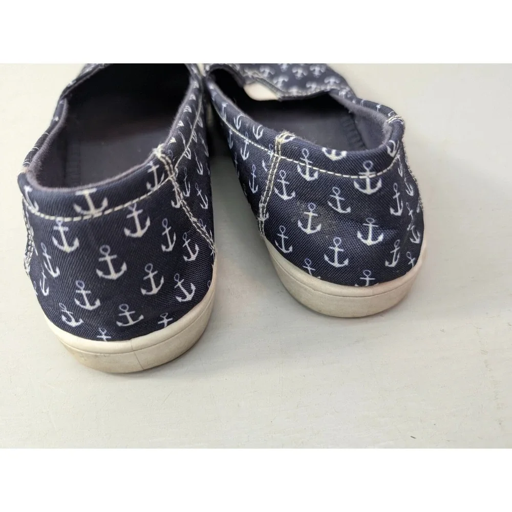 Tommy Bahama Shoes Womens Size 9.5 Slip On Sneaker Boat Deck Anchor Print Preppy
